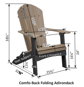 Berlin Gardens Comfo Back Folding Adirondack Chair
