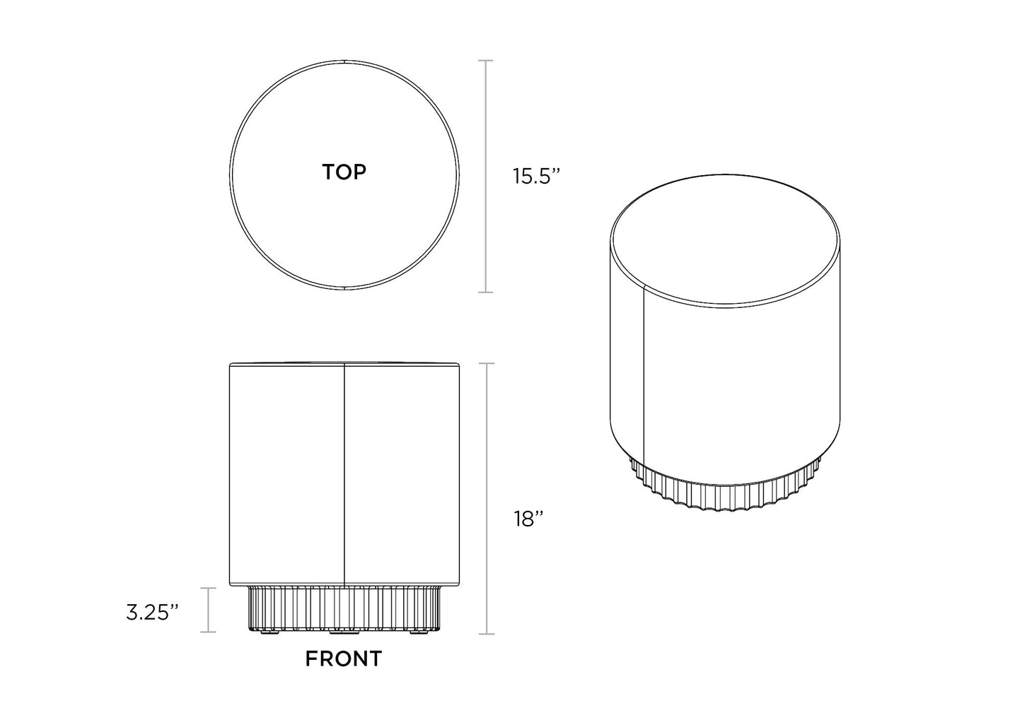 Tenjam In-pool Ripple Side Table for 10" of water
