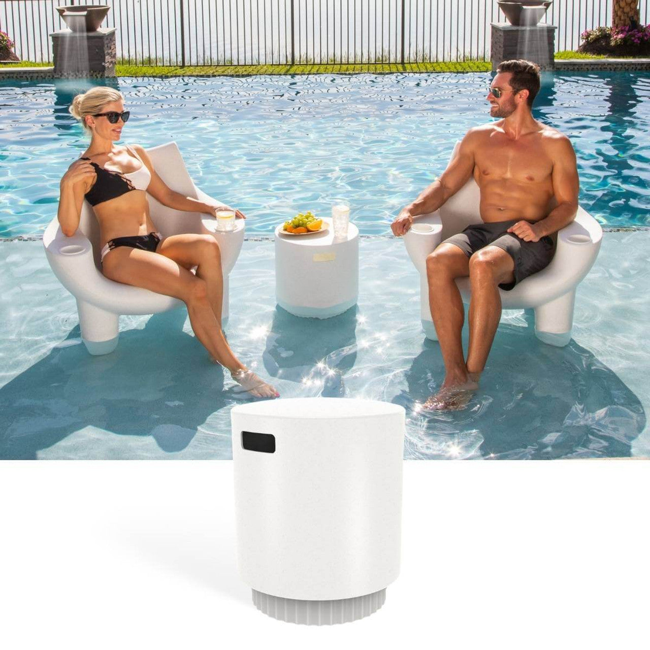 Tenjam In-pool Ripple Side Table for 10" of water