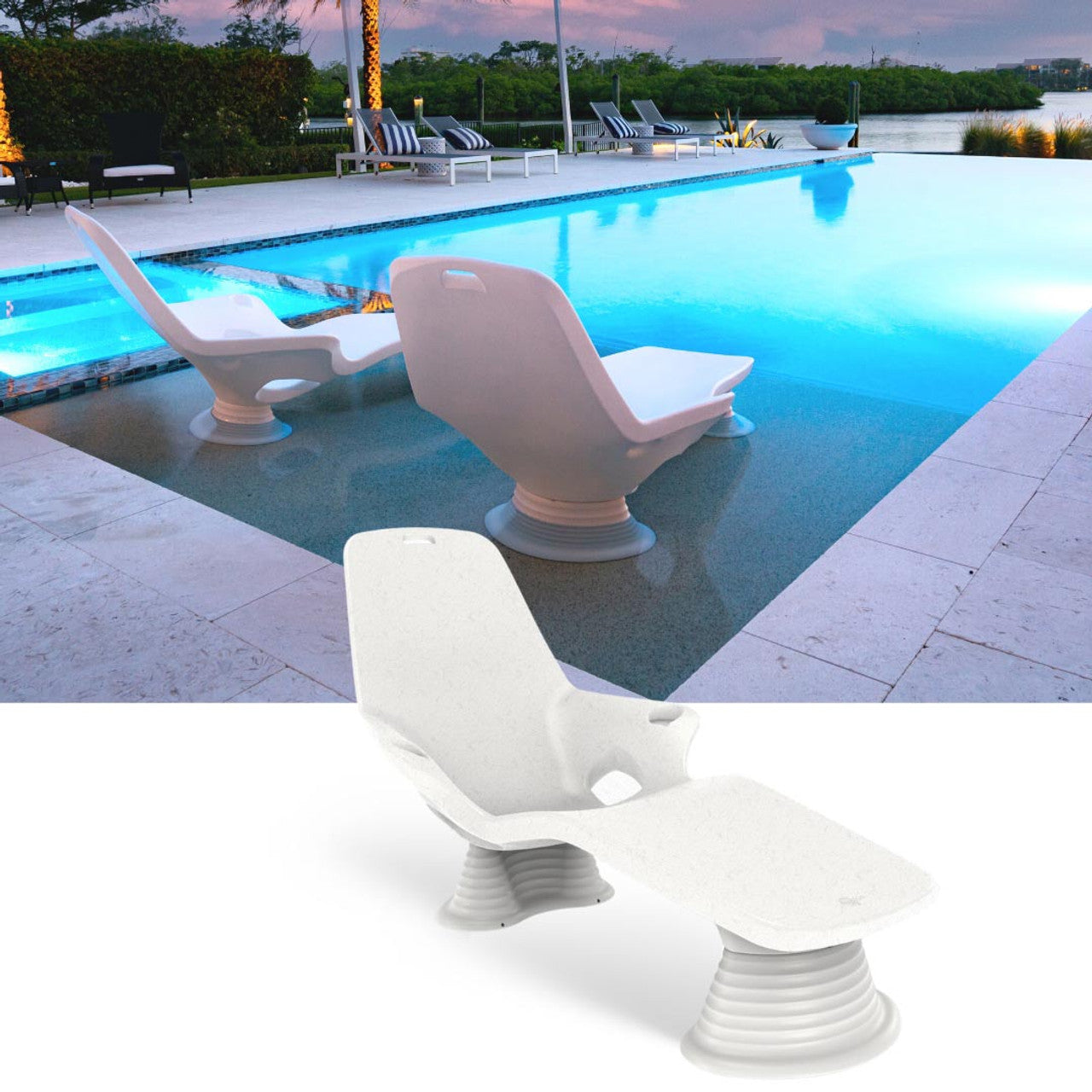 Tenjam set of 2 In-pool Shayz Loungers for 13" of water