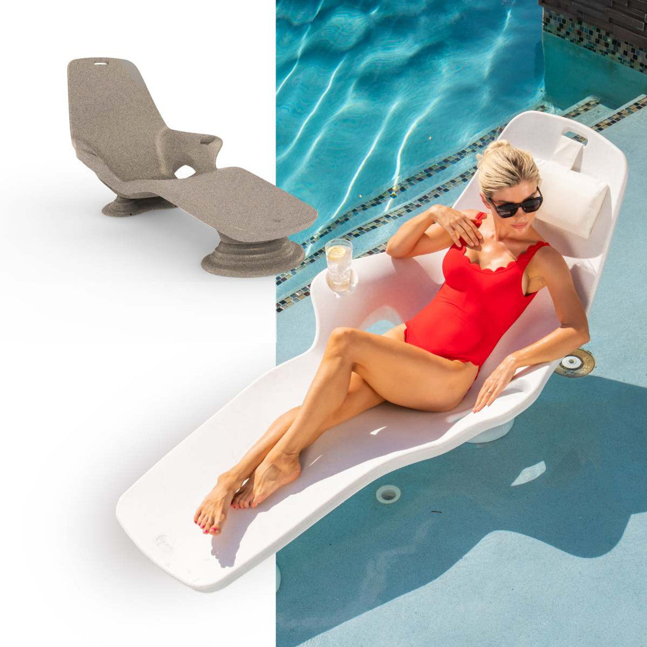 Tenjam set of 2 In-pool Shayz Loungers for 9" of water