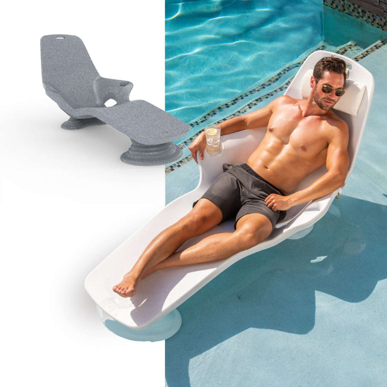 Tenjam set of 2 In-pool Shayz Loungers for 9" of water