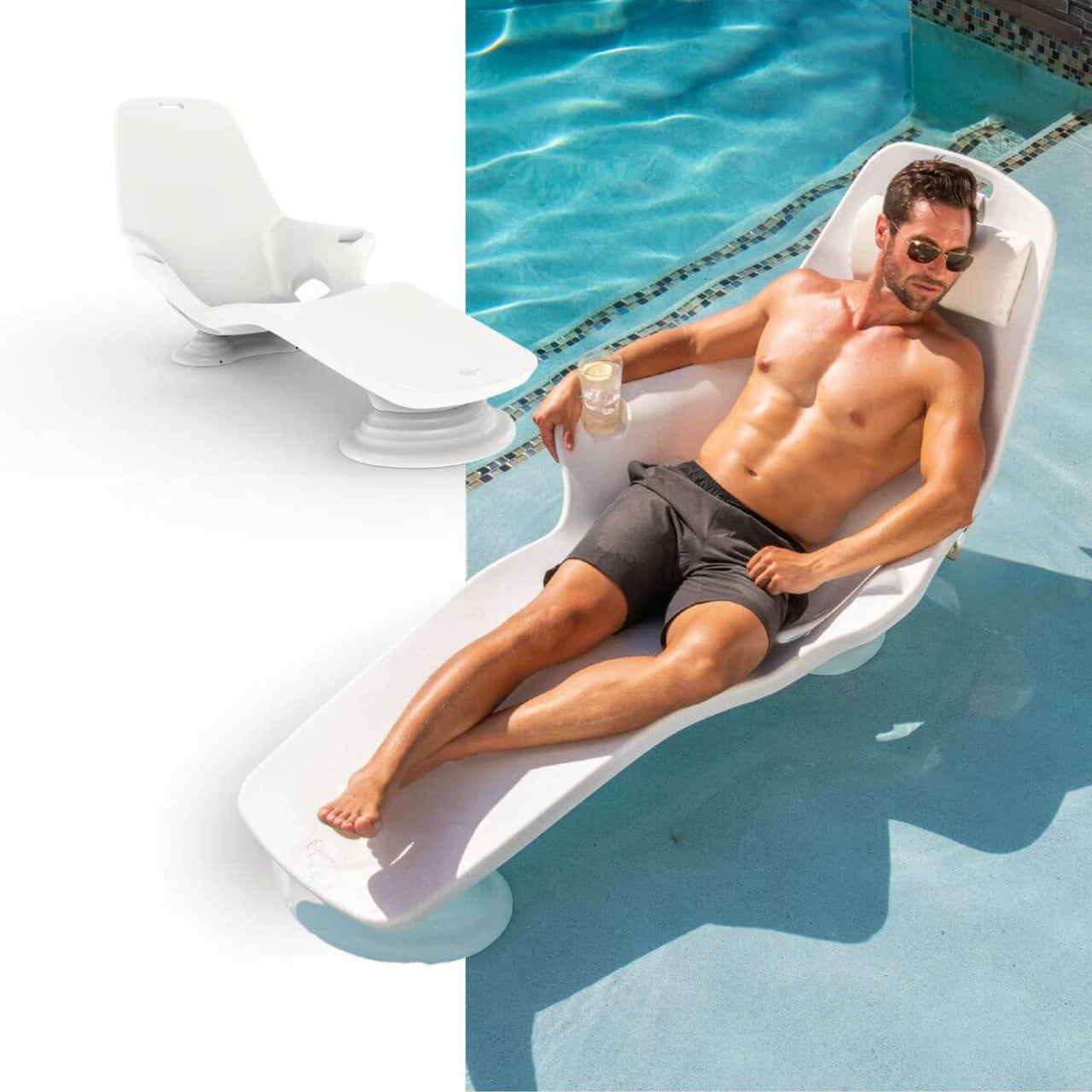 Tenjam set of 2 In-pool Shayz Loungers for 9" of water