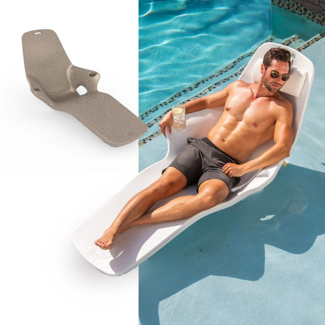 Tenjam Set of 2 In-pool Shayz Loungers for 5" of water