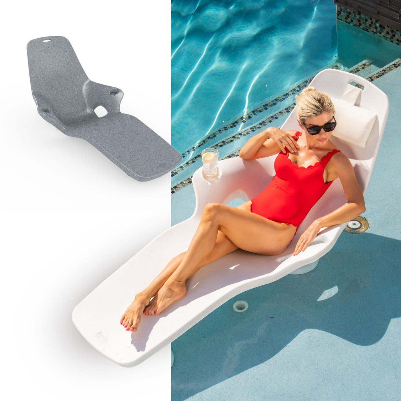 Tenjam Set of 2 In-pool Shayz Loungers for 5" of water