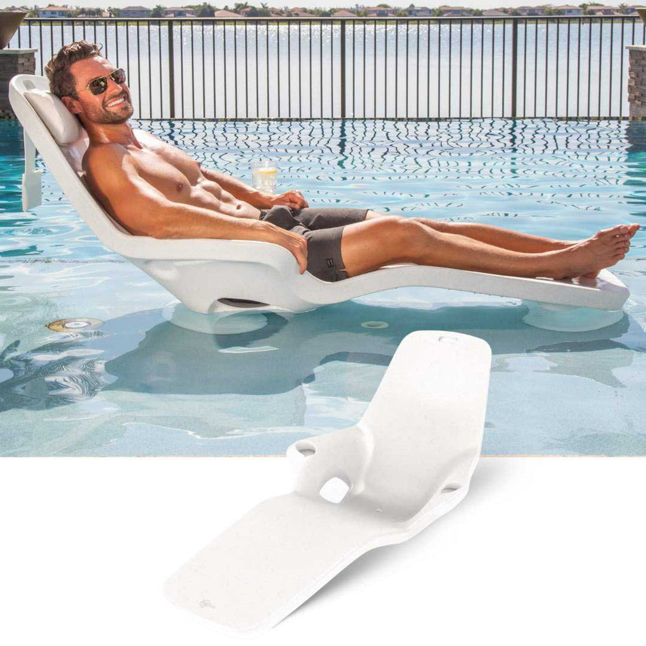 Tenjam Set of 2 In-pool Shayz Loungers for 5" of water