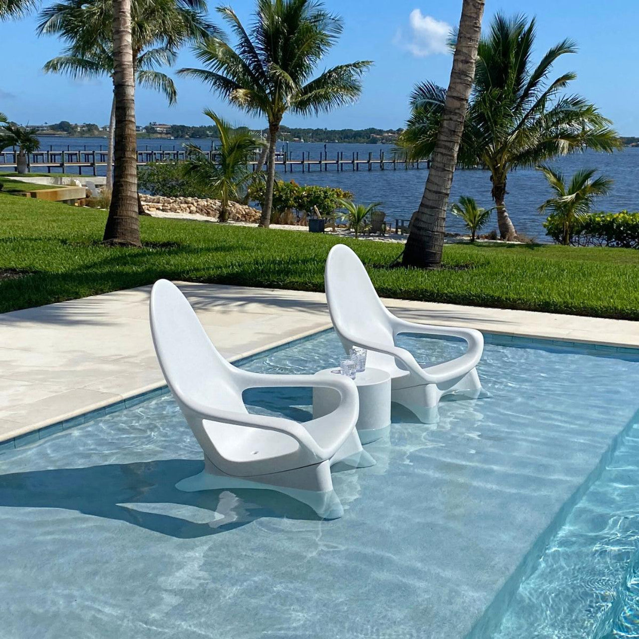 Tenjam Set of 2 In-pool Woosah Chairs for 13" of water